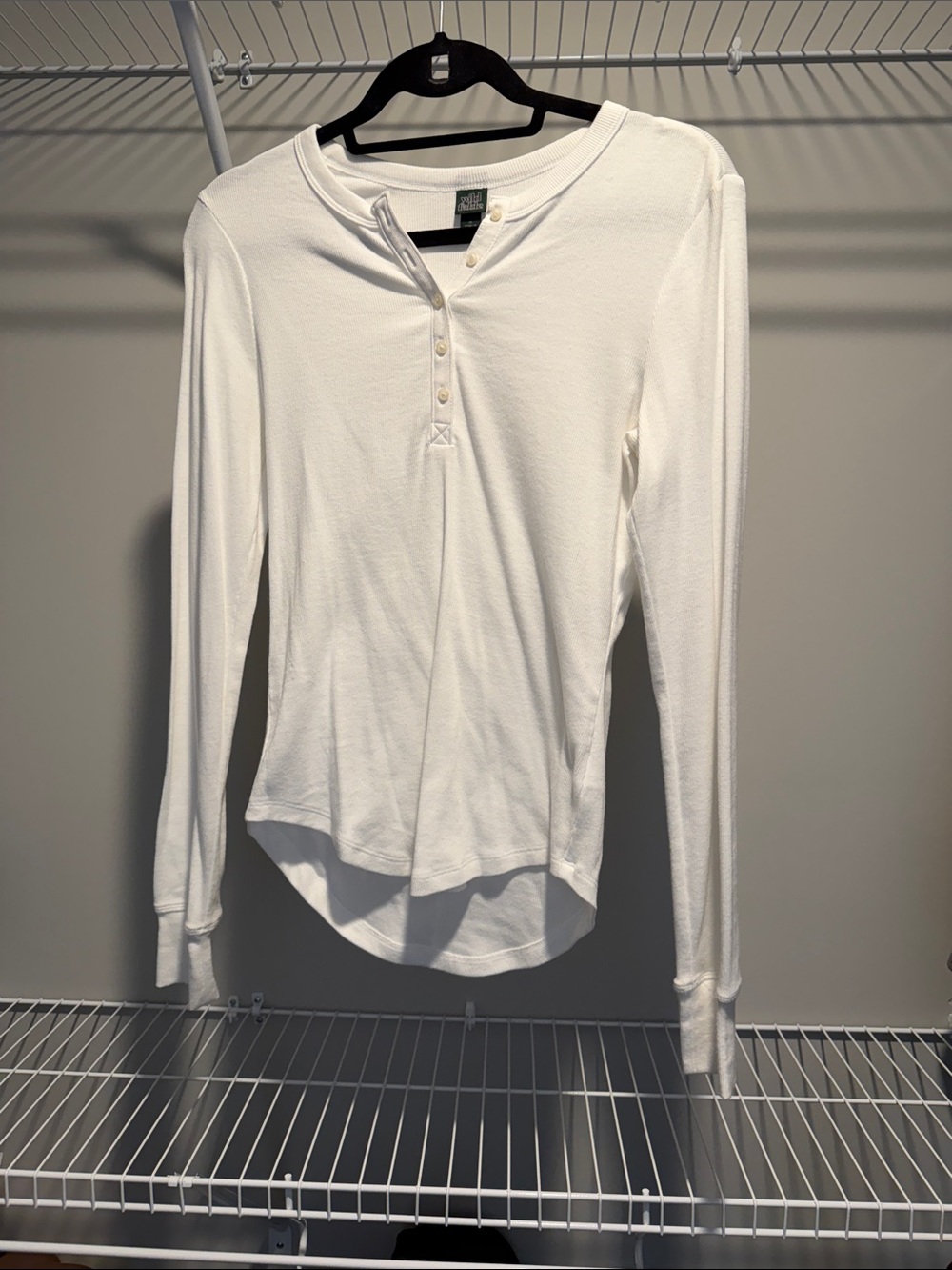 wild fable White Long-Sleeve Henley Top
